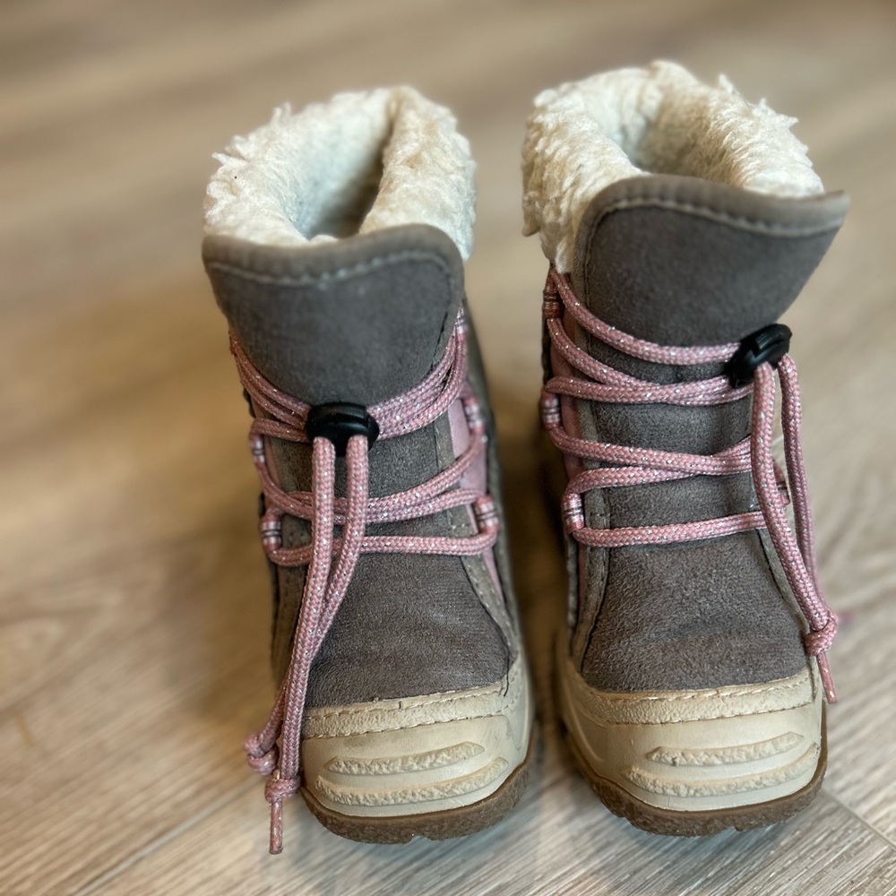 Cozy Brown and Pink Winter Boots